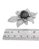 Black South Sea Pearl and Diamond Cut Out Flower Brooch